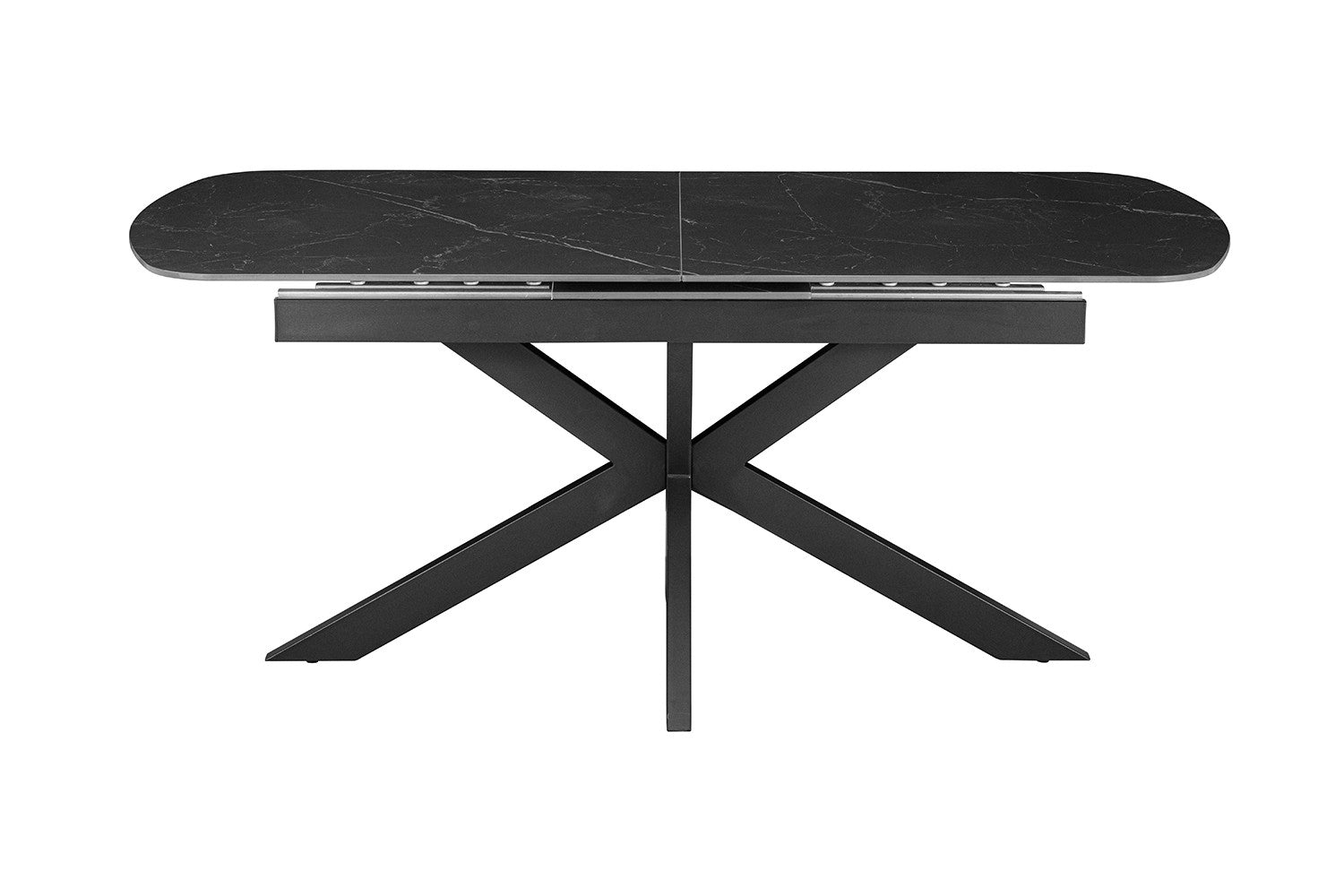 Uitschuifbare tafel 'Hestia' 180-220 cm Deens Ovaal Steen Zwart