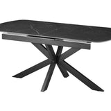 Uitschuifbare tafel 'Hestia' 180-220 cm Deens Ovaal Steen Zwart