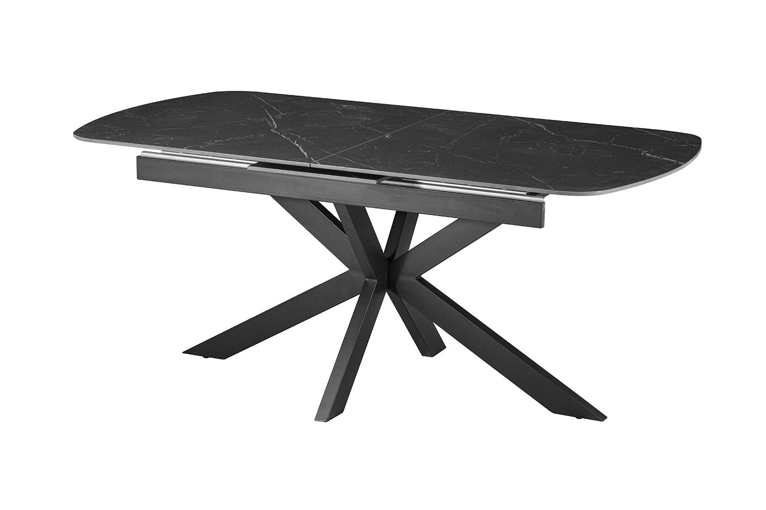Uitschuifbare tafel 'Hestia' 180-220 cm Deens Ovaal Steen Zwart