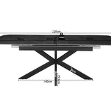 Uitschuifbare tafel 'Hestia' 180-220 cm Deens Ovaal Steen Zwart