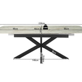 Uitschuifbare tafel 'Hestia' 180-220 cm Deens Ovaal Glanzende Steen Beige