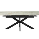 Uitschuifbare tafel 'Hestia' 180-220 cm Deens Ovaal Glanzende Steen Beige