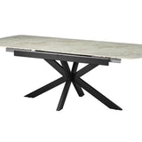 Uitschuifbare tafel 'Hestia' 180-220 cm Deens Ovaal Glanzende Steen Beige