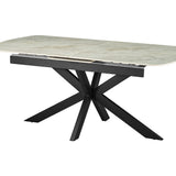 Uitschuifbare tafel 'Hestia' 180-220 cm Deens Ovaal Glanzende Steen Beige