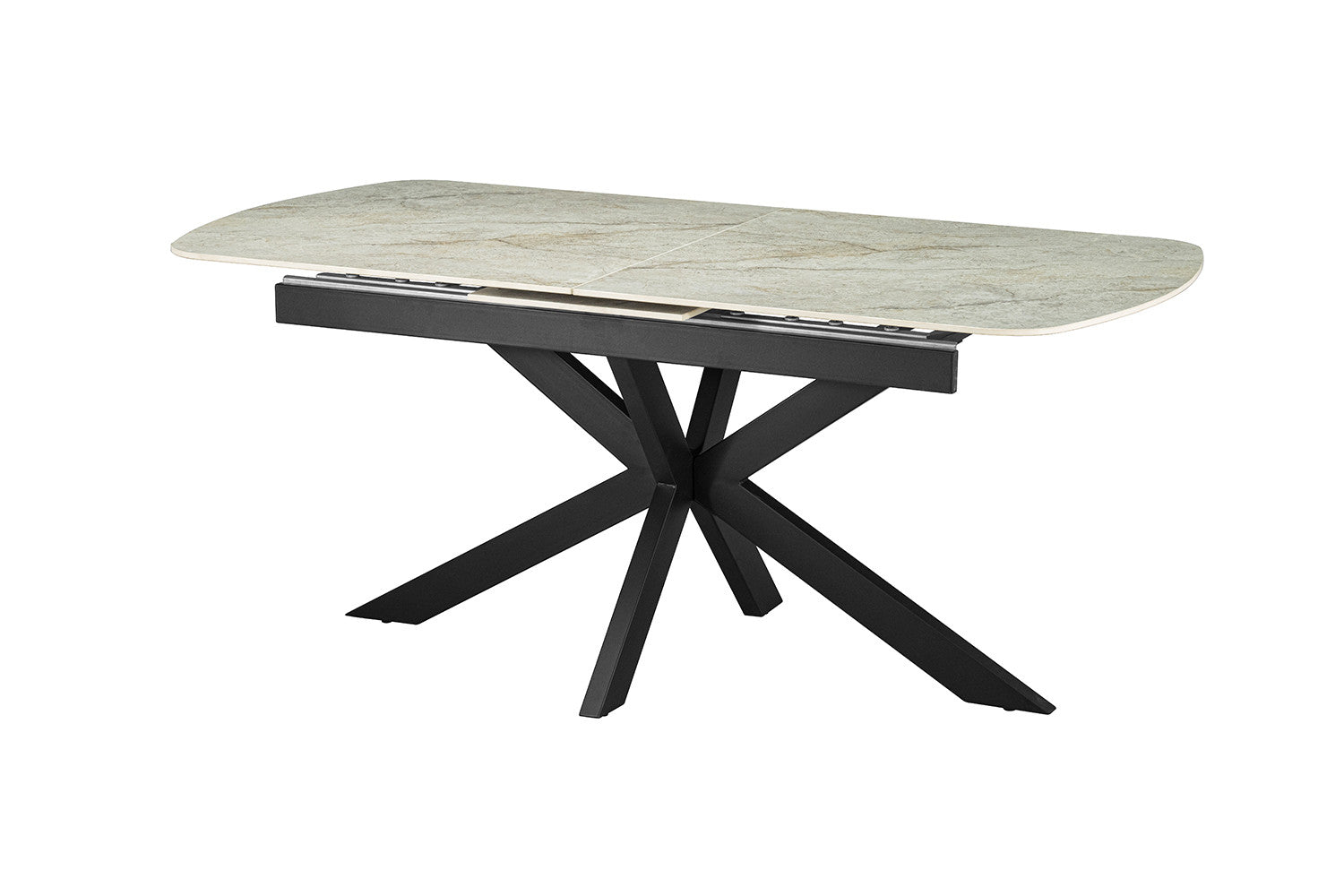 Uitschuifbare tafel 'Hestia' 180-220 cm Deens Ovaal Glanzende Steen Beige