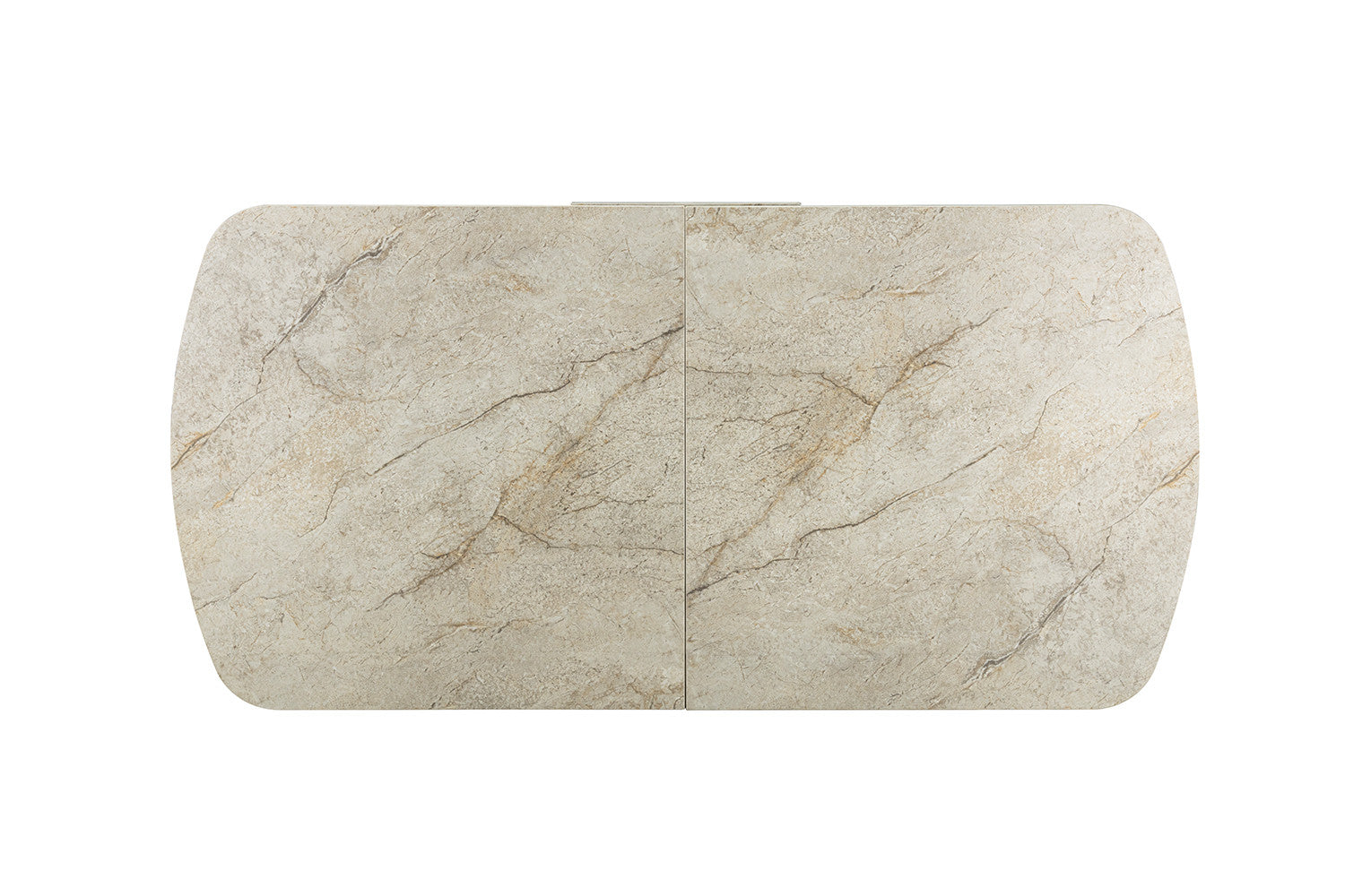 Uitschuifbare tafel 'Hestia' 180-220 cm Deens Ovaal Glanzende Steen Beige
