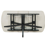 Uitschuifbare tafel 'Hestia' 180-220 cm Deens Ovaal Glanzende Steen Beige