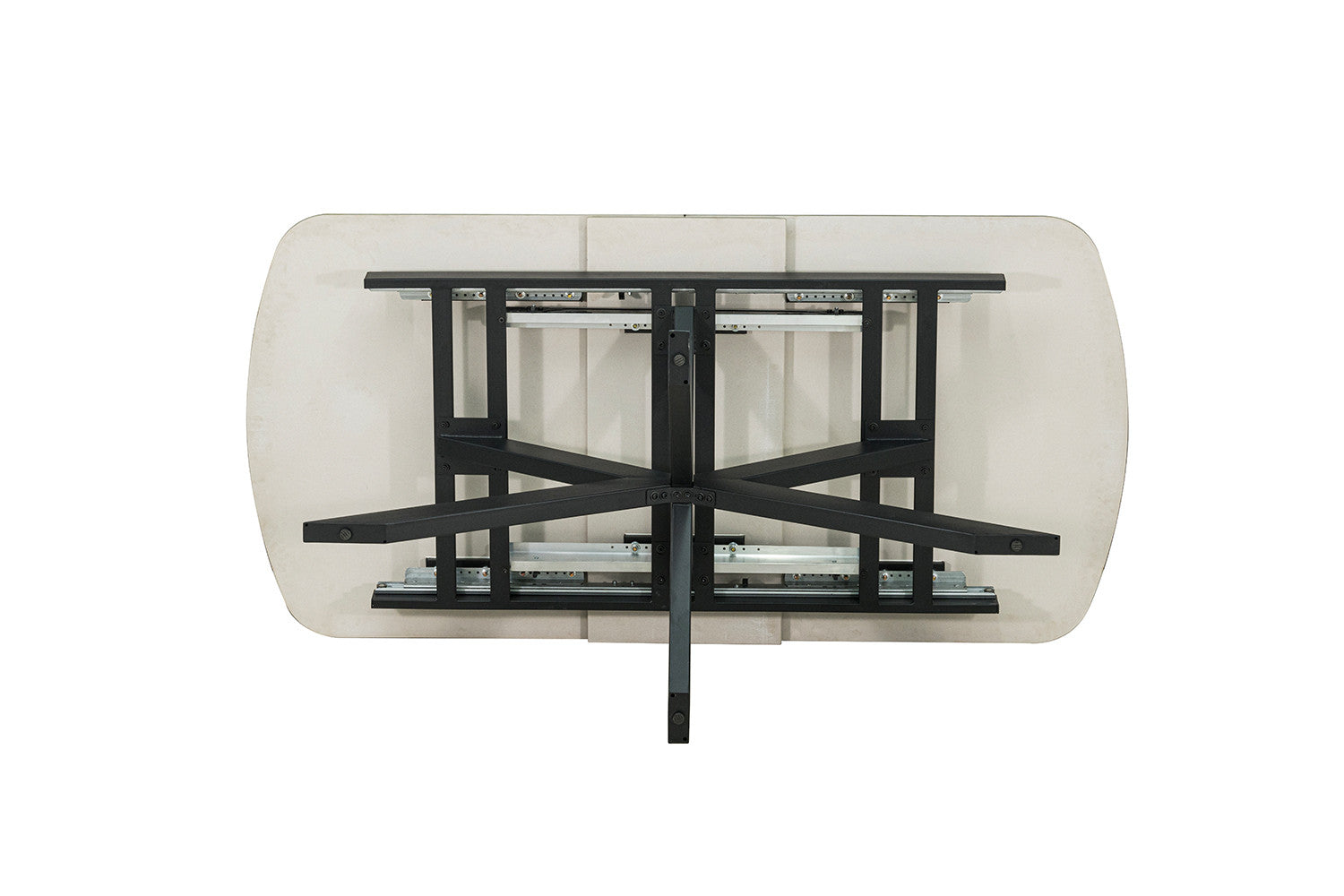 Uitschuifbare tafel 'Hestia' 180-220 cm Deens Ovaal Glanzende Steen Beige