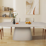 Tafel 'Tavira' 220 cm Ovaal Cement Wit