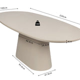 Tafel 'Tavira' 220 cm Ovaal Cement Wit