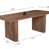 Tafel 'Jean' 200 cm Deens Ovaal Mango hout Lichtbruin