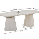 Tafel 'Faro' 220 cm Organisch Cement