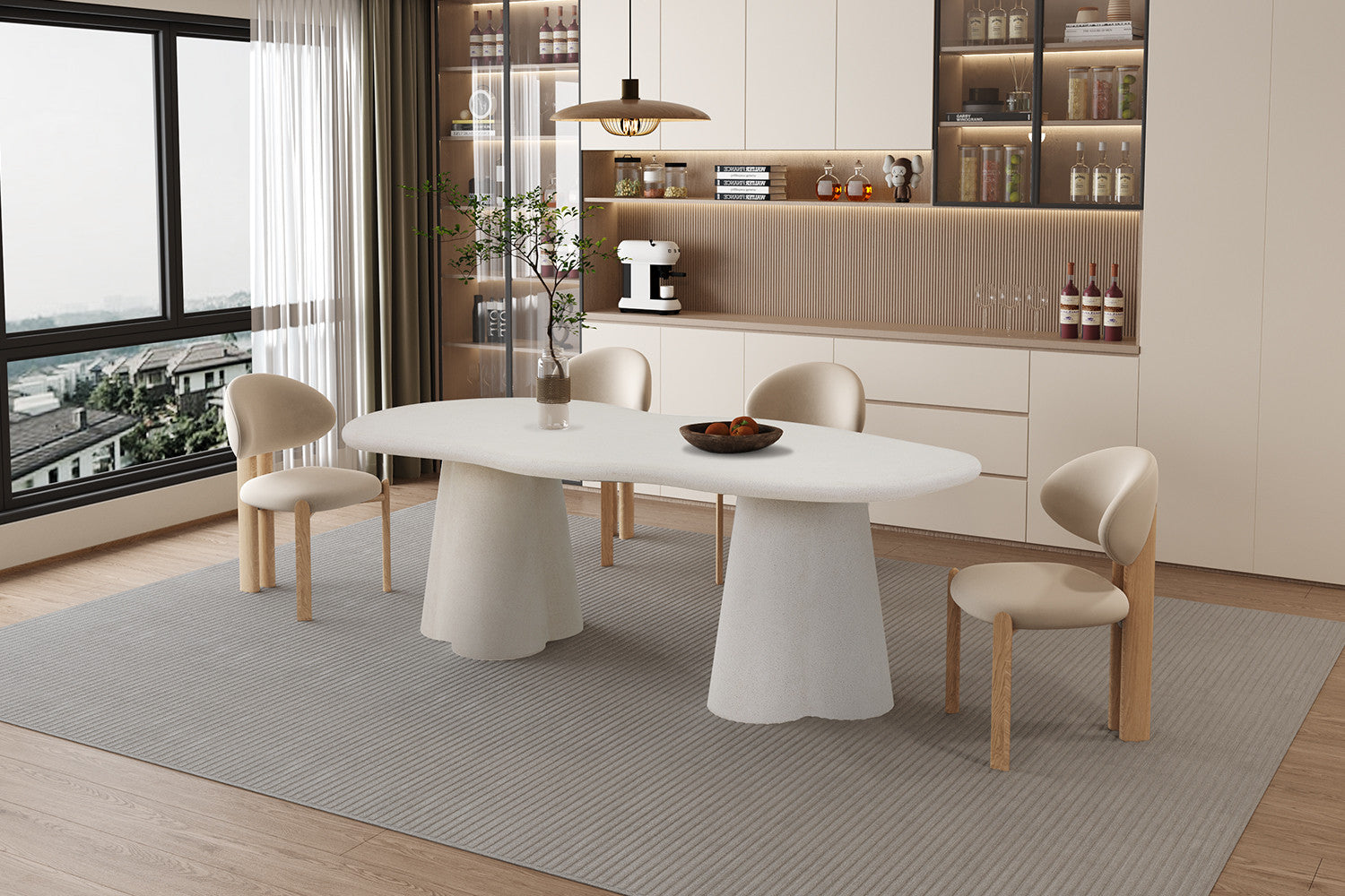 Tafel 'Faro' 220 cm Organisch Cement
