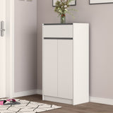 Schoenenkast 'Lilly' 2 deuren en 1 lade Wit