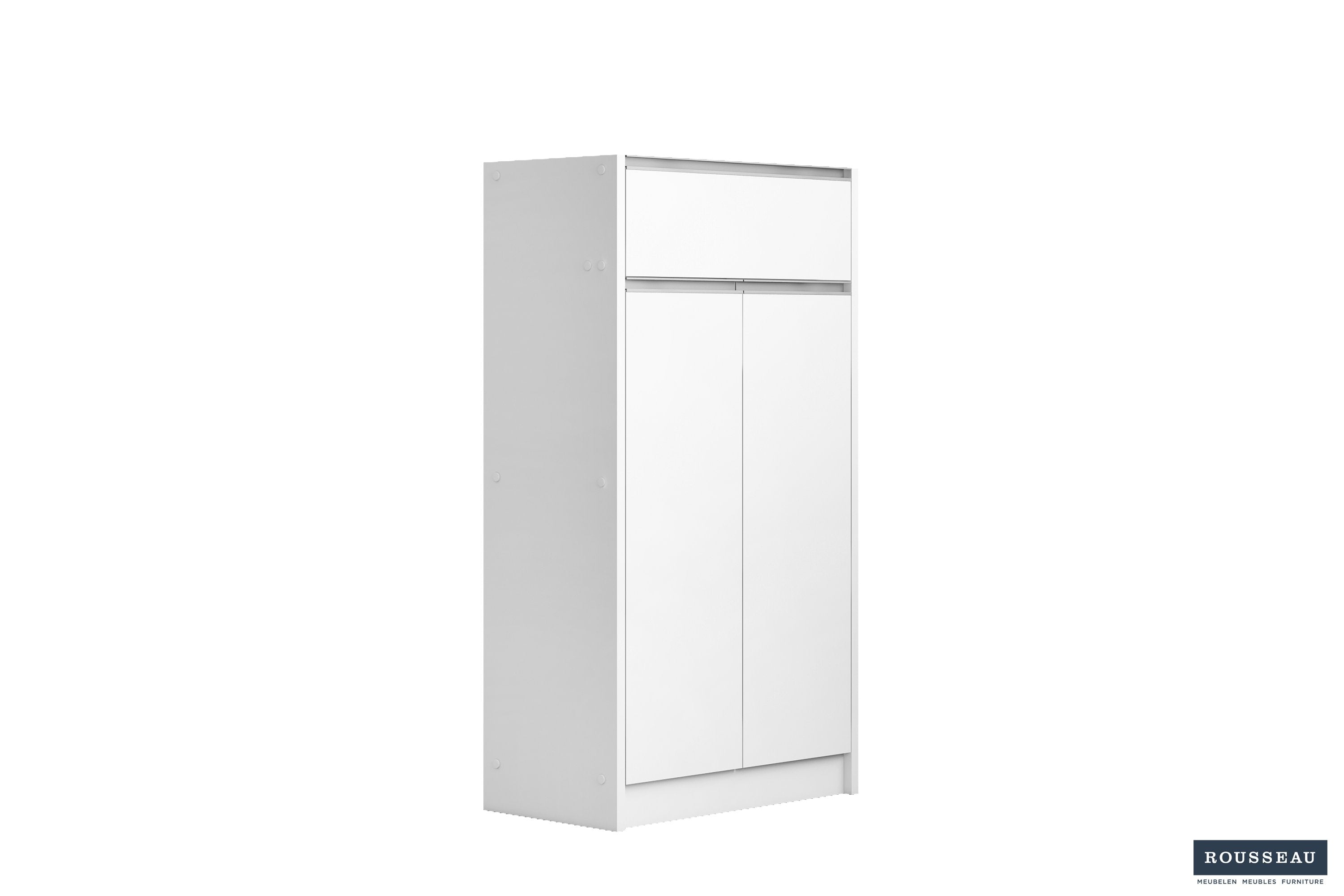 Schoenenkast 'Lilly' 2 deuren en 1 lade Wit