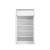 Schoenenkast 'Lilly' 2 deuren en 1 lade Wit