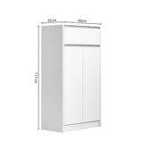 Schoenenkast 'Lilly' 2 deuren en 1 lade Wit