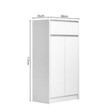 Schoenenkast 'Lilly' 2 deuren en 1 lade Wit