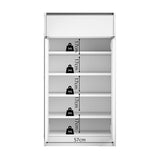 Schoenenkast 'Lilly' 2 deuren en 1 lade Wit