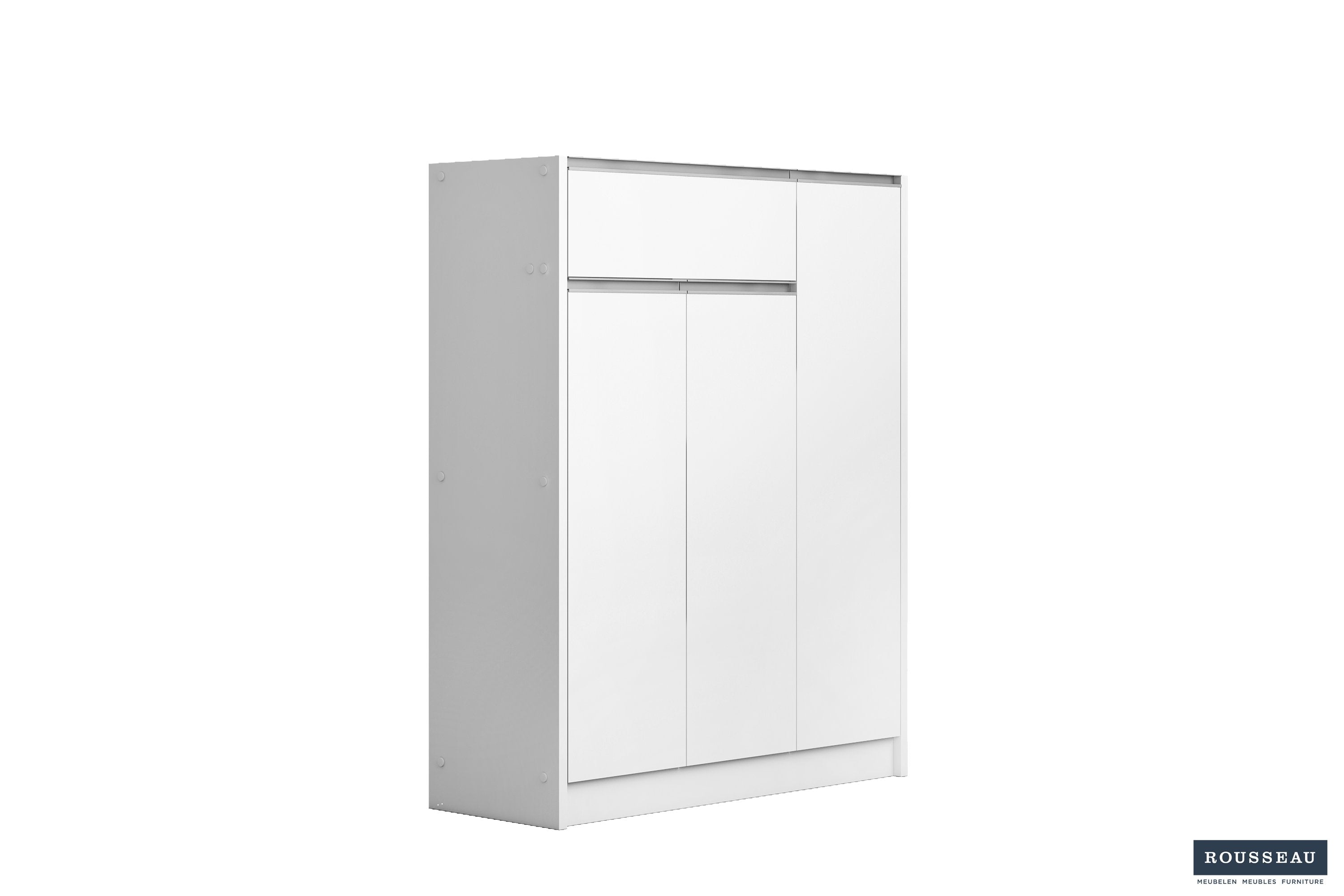 Schoenenkast 'Lilly' 3 deuren en 1 lade Wit