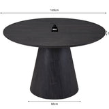 Tafel 'Miklos' 120 cm Rond Decor Donkerbruin