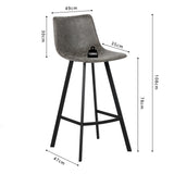 Barstoel 'Ozan' PU Grijs