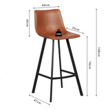 Barstoel 'Ozan' PU Cognac