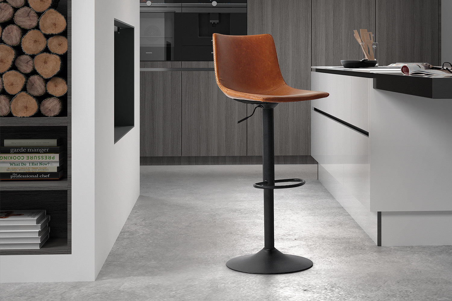 Barstoel 'Trevi' PU Cognac