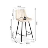 Counterstoel 'Juta' Fluweel Beige