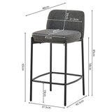 Counterstoel 'Ella' Stof Grijs