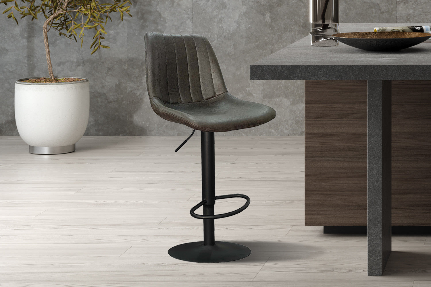 Barstoel 'Barcelona' PU Ote Topper 05 Donkerbruin