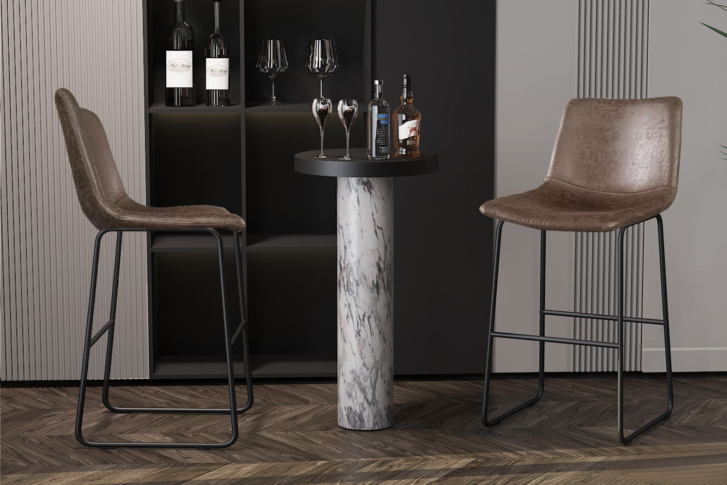 Counterstoel 'Mancia' PU Ote Topper 05 Donkerbruin