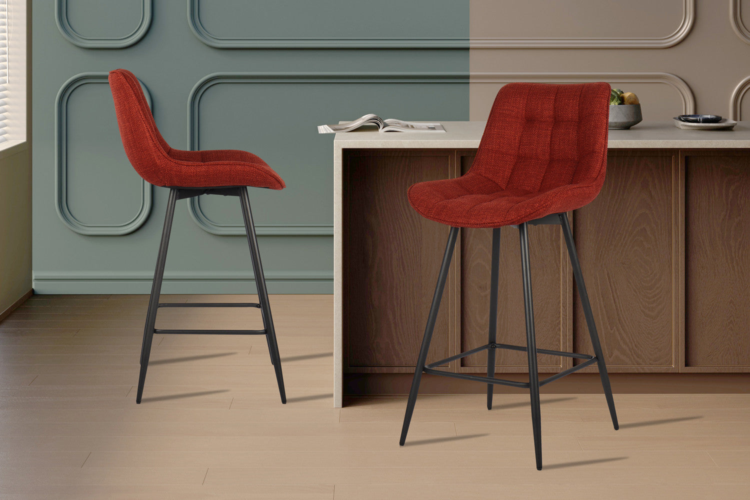 Counterstoel 'Ariba' Stof Ote Montego 253 Rood