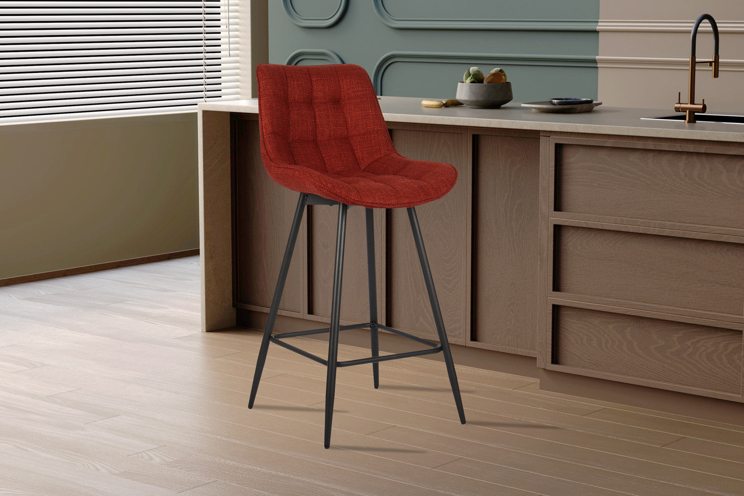 Counterstoel 'Ariba' Stof Ote Montego 253 Rood