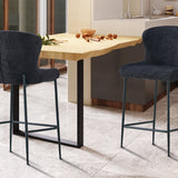 Counterstoel 'Lisa' Bouclé Donkergrijs