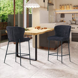 Counterstoel 'Lisa' Bouclé Donkergrijs