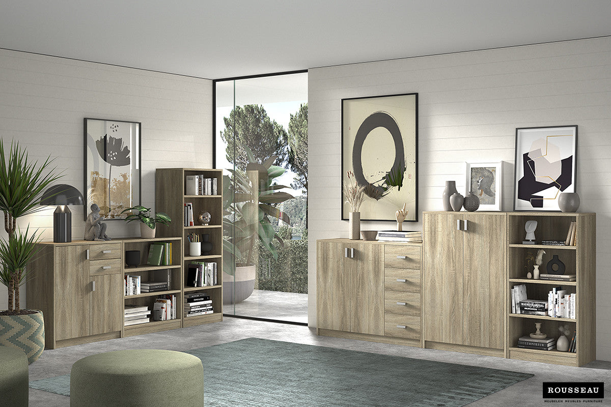 SALE - Commode 'Space' 2 deuren 2 laden Sonoma