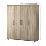 Kledingkast 'Mike' 4 deuren Sonoma