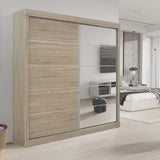 2 Kledingkast 'Mike' 2 Kledingkast Schuifdeuren, 1 Spiegeldeur Sonoma