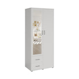 Kledingkast 'Marc' 2 deuren met spiegel Wit