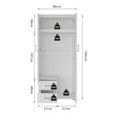 Kledingkast 'Marc' 2 deuren met spiegel Wit