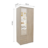 Kledingkast 'Marc' 2 deuren met spiegel Sonoma