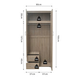 Kledingkast 'Marc' 2 deuren met spiegel Sonoma