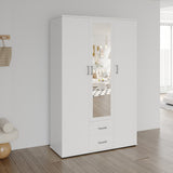 Kledingkast 'Marc' 3 deuren met spiegel Wit