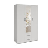 Kledingkast 'Marc' 3 deuren met spiegel Wit