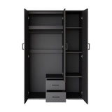 Kledingkast 'Marc' 3 deuren met spiegel Donkergrijs