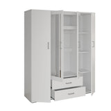 Kledingkast 'Marc' 4 deuren met 2 spiegels Wit