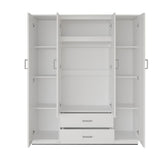 Kledingkast 'Marc' 4 deuren met 2 spiegels Wit