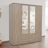 Kledingkast 'Marc' 4 deuren met 2 spiegels Sonoma