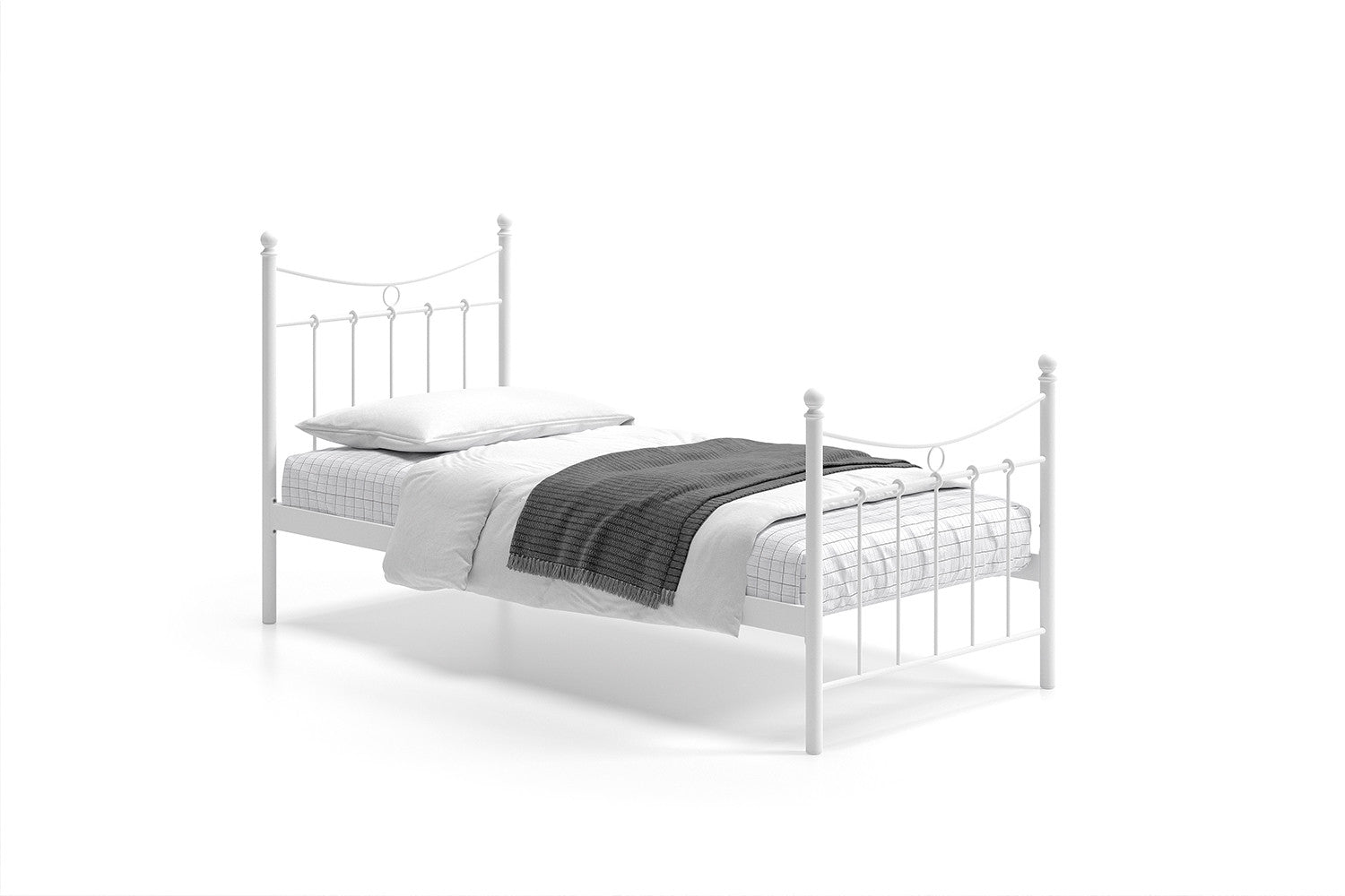 Bed 'Sacha' 90x200 met lattenbodem Wit